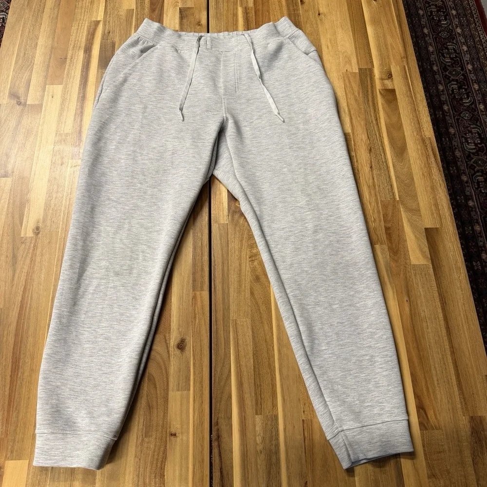 Lululemon City Sweat Jogger Heathered Ultra Light Grey French Terry Mens L MINT!
